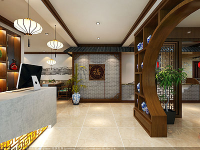 中式餐厅3d模型3d模型