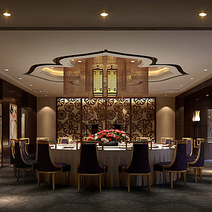 现代豪华餐厅整体模型