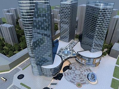 现代城市综合体3d模型3d模型