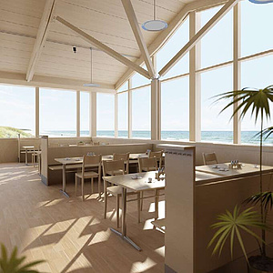 旅游区海边餐厅整体模型