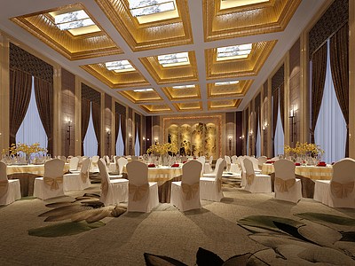 酒店宴会厅3d模型