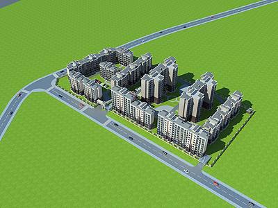 多层住宅小区整体模型