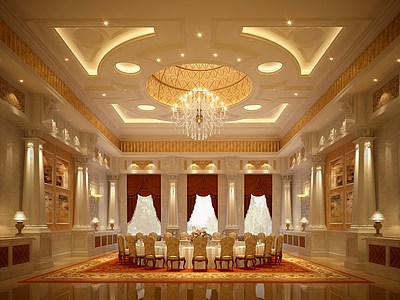 酒店餐厅3d模型