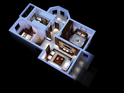 中式家装3d模型
