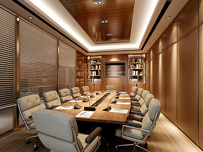 现代公司会议室整体模型