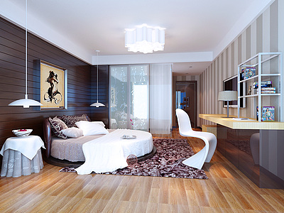 现代风格卧室整体模型