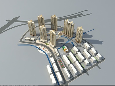 高层住宅小区3d模型