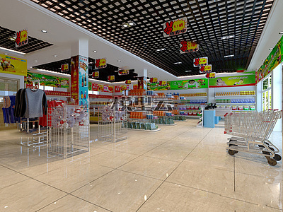 商场超市3d模型3d模型
