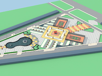 景观广场整体模型
