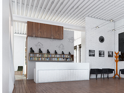 客厅餐厅书房整体模型