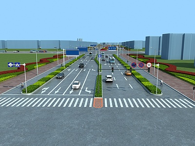 道路公路景观规划整体模型