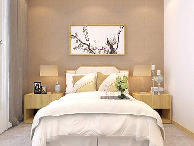 新中式别墅客厅卧室3d模型