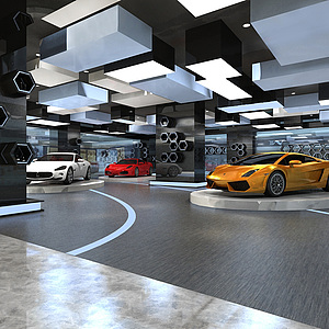 汽车展厅整体模型