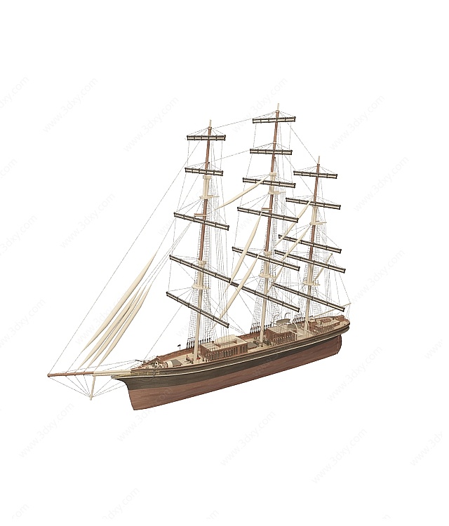 航海运输帆船3D模型