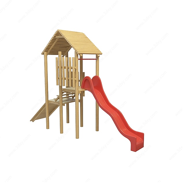 木质滑梯3D模型