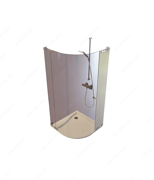 玻璃隔断淋浴房3D模型