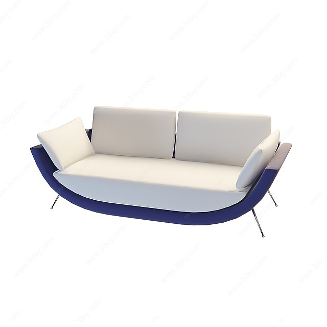 现代紫色弧形沙发3D模型