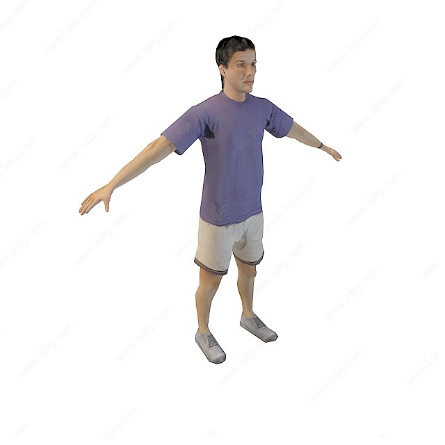 运动装男人3D模型