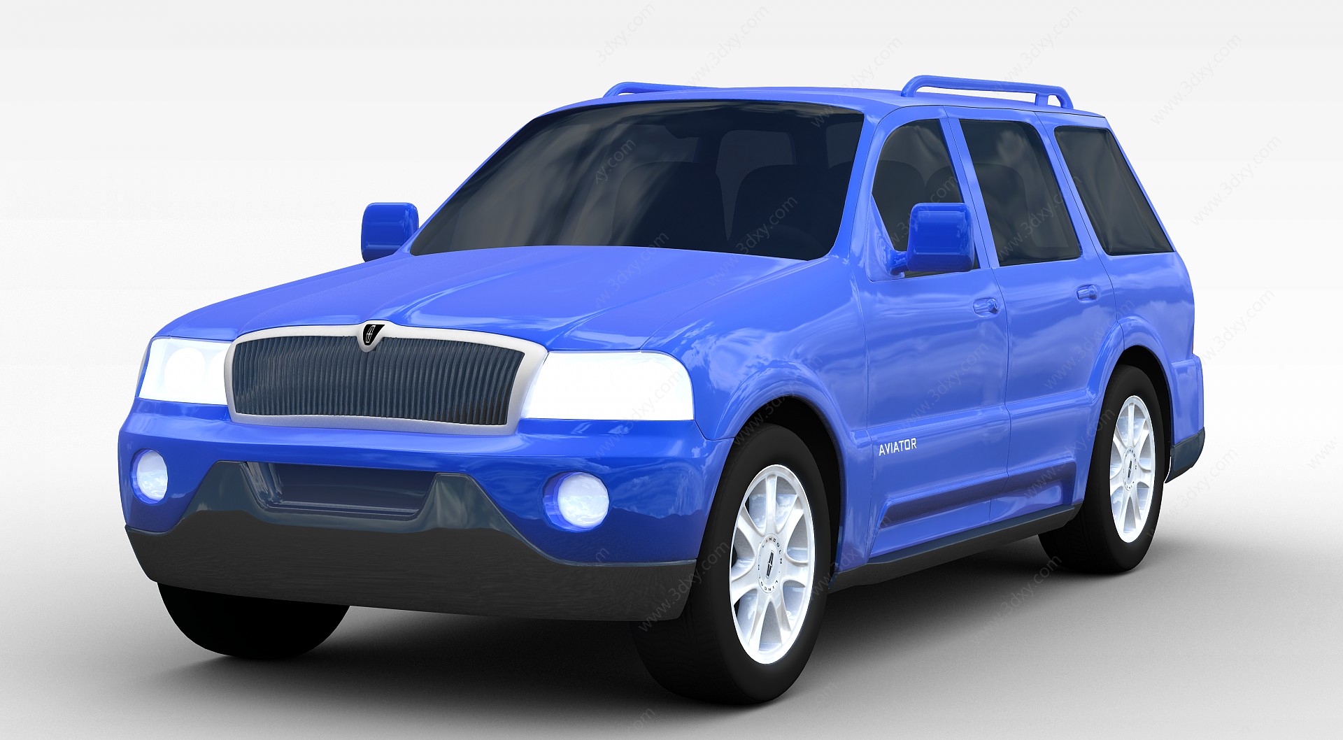蓝色SUV汽车3D模型
