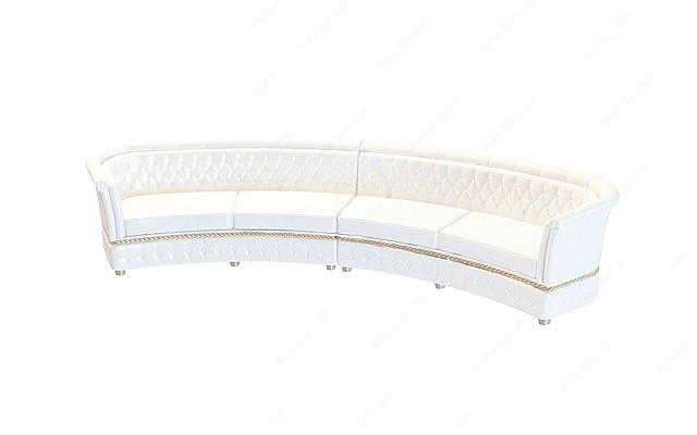 白色弧形沙发3D模型