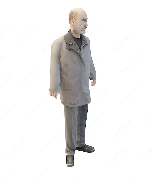 风衣老人3D模型