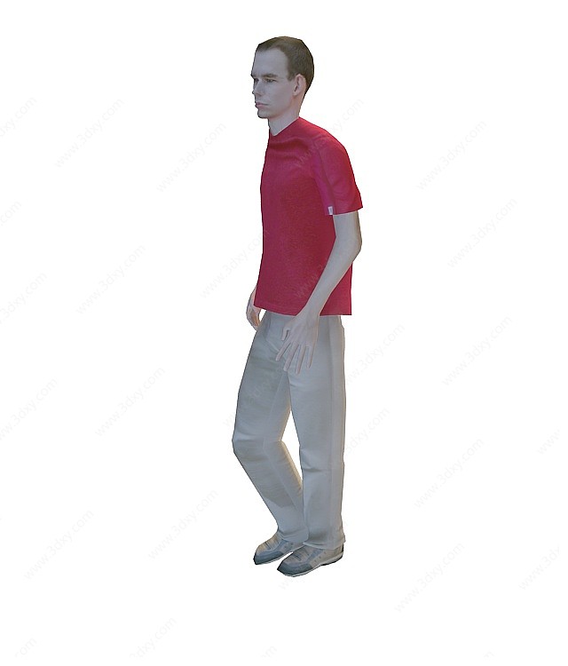 红衣男人3D模型