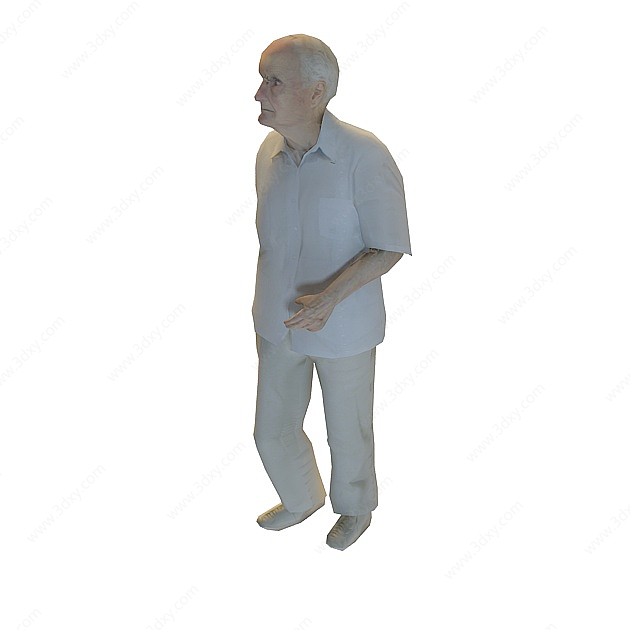 白发老人3D模型