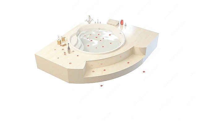 有裙边浴缸3D模型