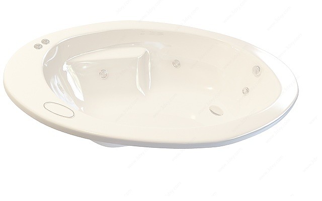 圆形无裙边浴缸3D模型