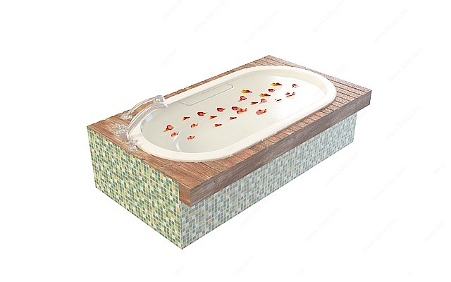 方形裙边浴缸3D模型