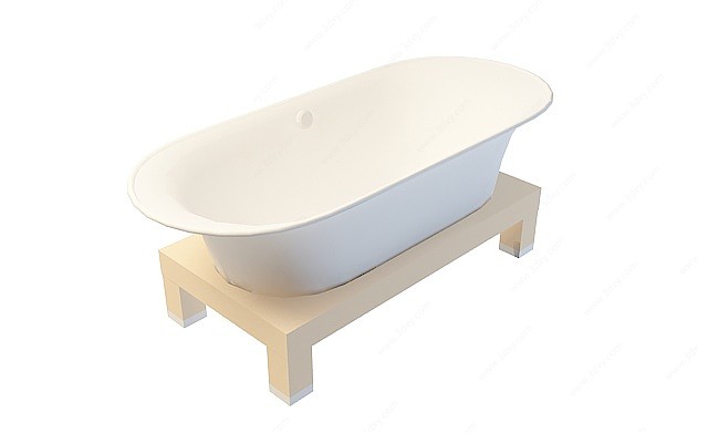 凳子镶嵌式浴缸3D模型
