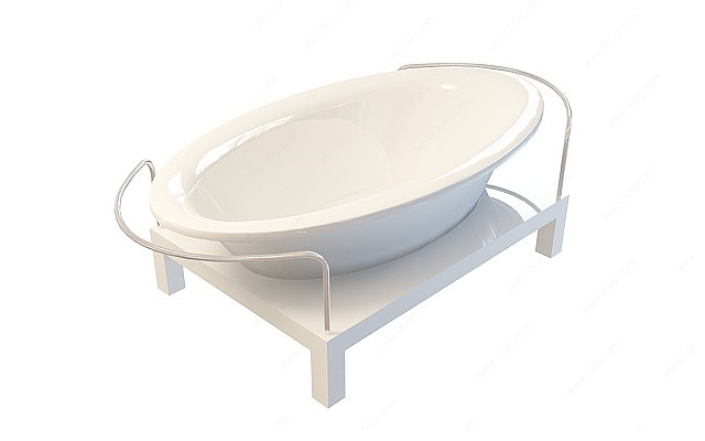凳式一体浴缸3D模型
