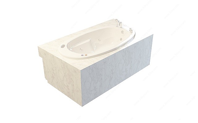 大理石方形浴缸3D模型