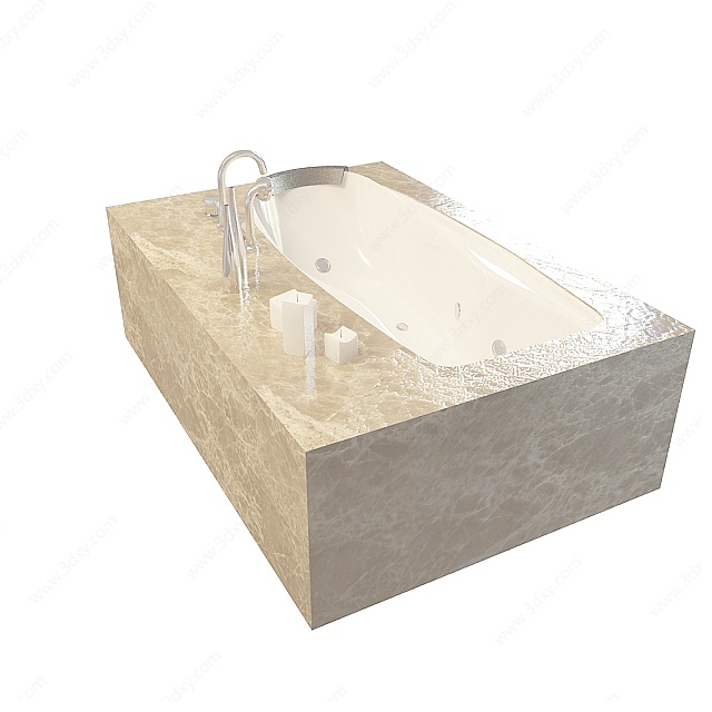 大理石奢华浴缸3D模型
