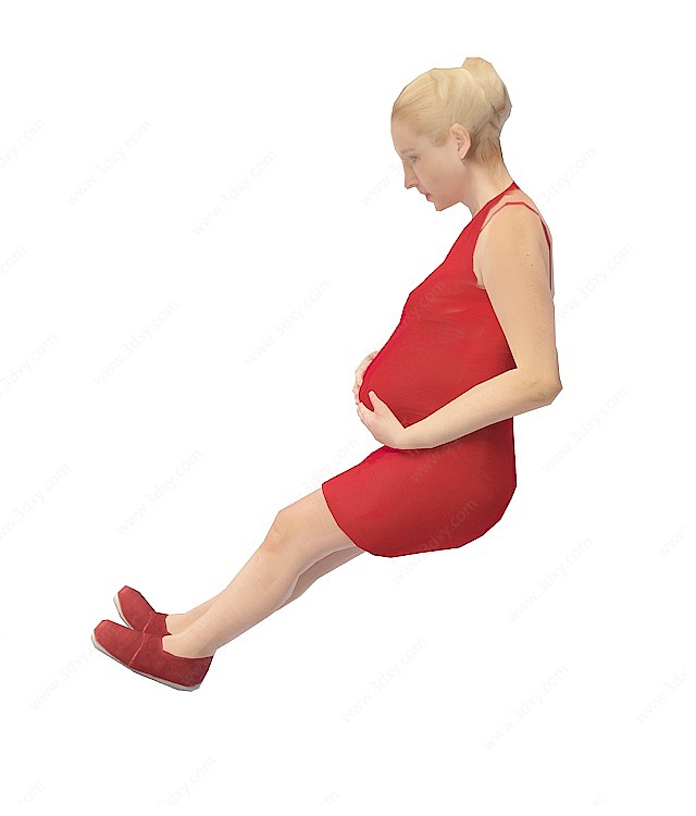 红衣孕妇3D模型