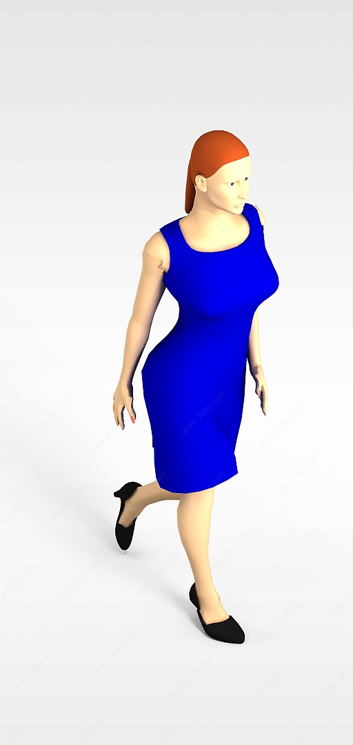 蓝衣妇女3D模型