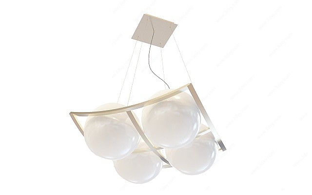 现代球形吊灯3D模型