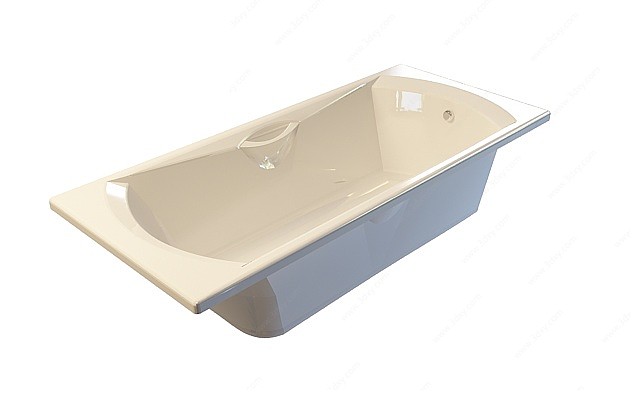 内带扶手浴缸3D模型