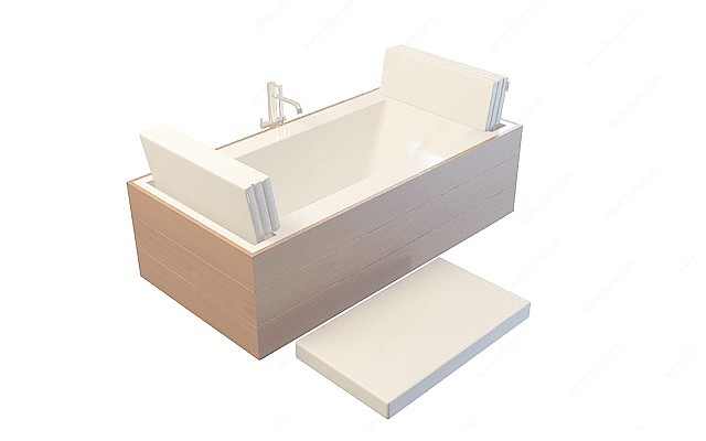 木质外围浴缸3D模型