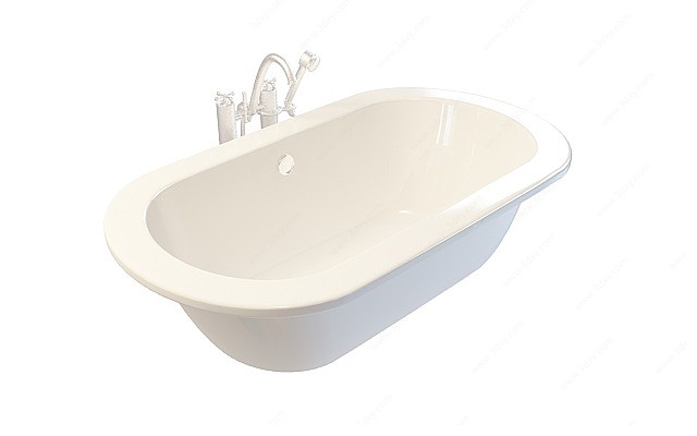 现代独立浴缸3D模型