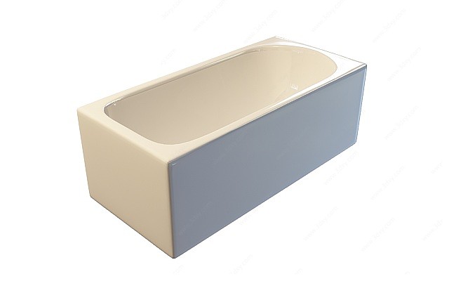 长方形陶瓷浴缸3D模型