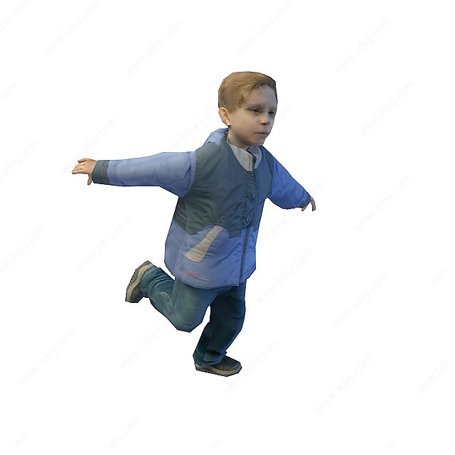 蓝衣男孩3D模型