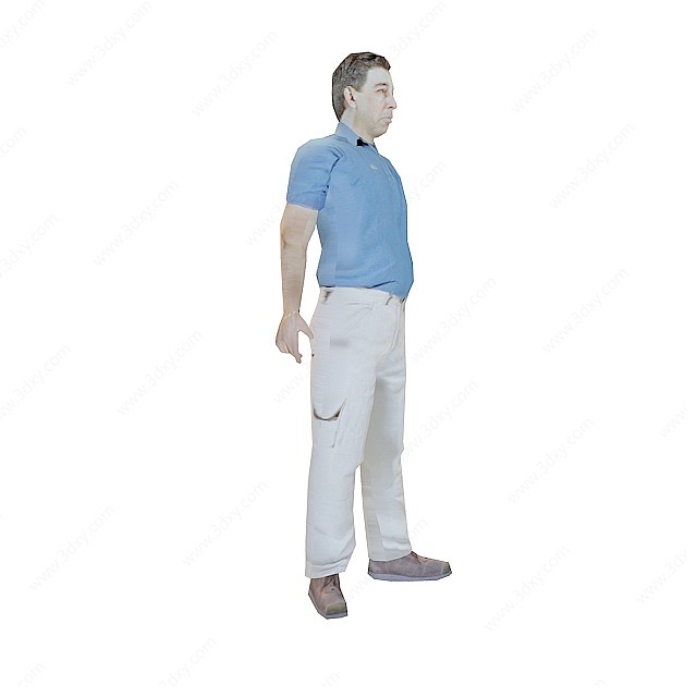 蓝衣男人3D模型