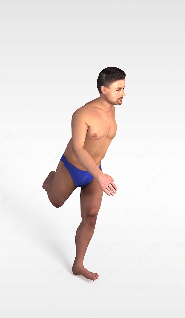 沙滩运动男人3D模型