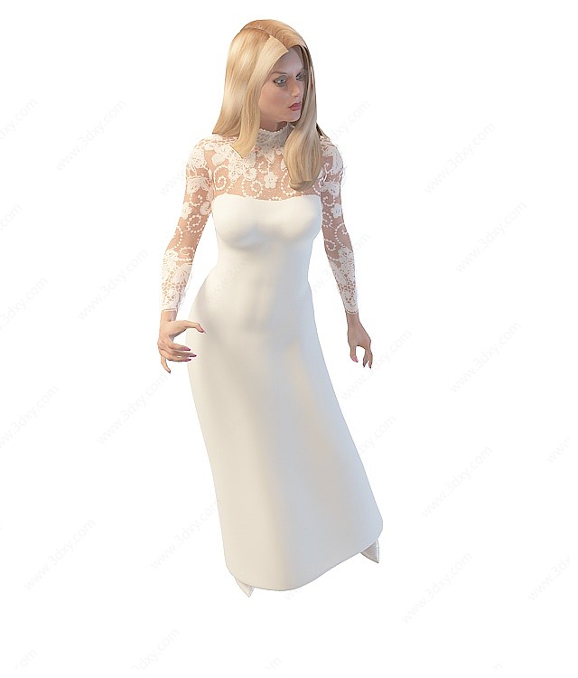 婚纱女人3D模型