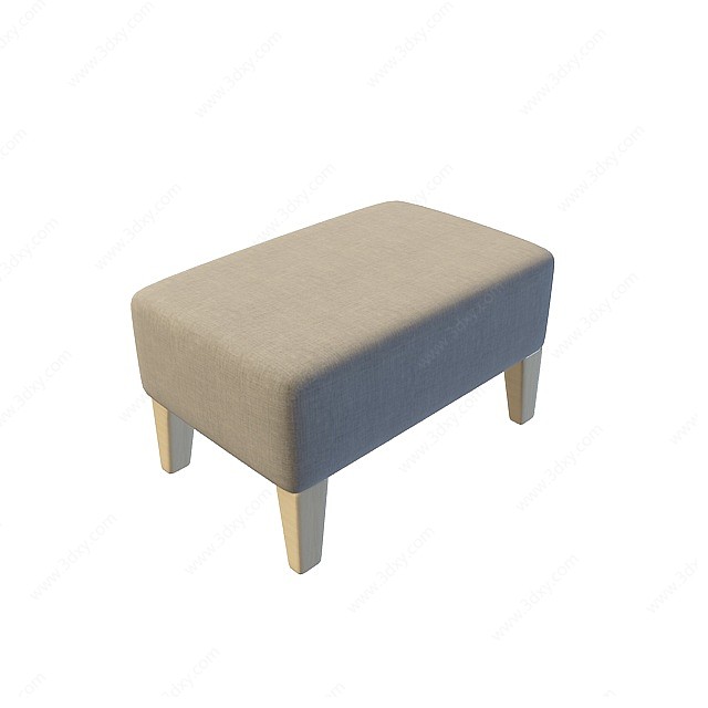 灰色沙发凳3D模型