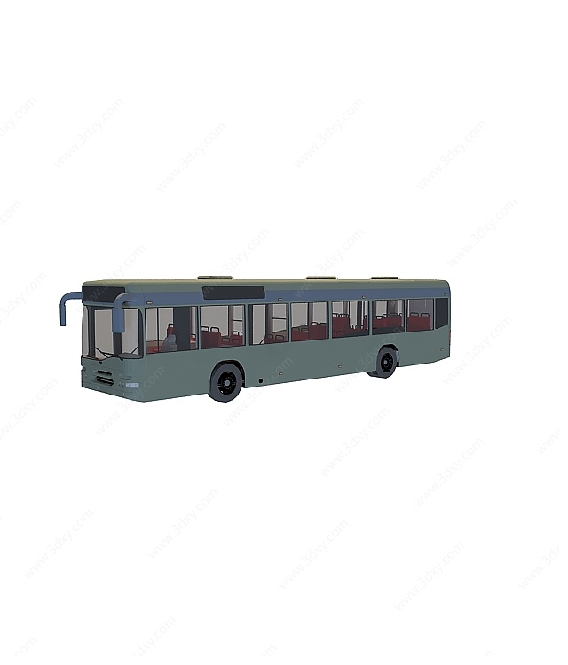 超长公交车3D模型