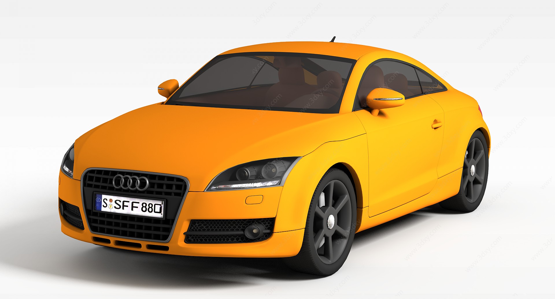 黄色奥迪汽车3D模型