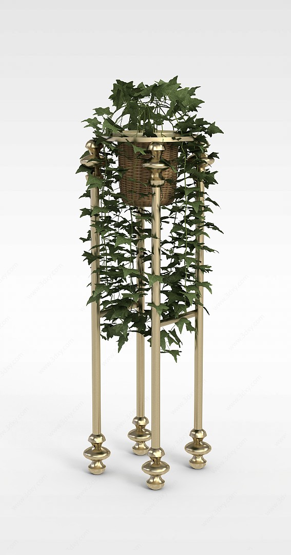 竹篓花架3D模型