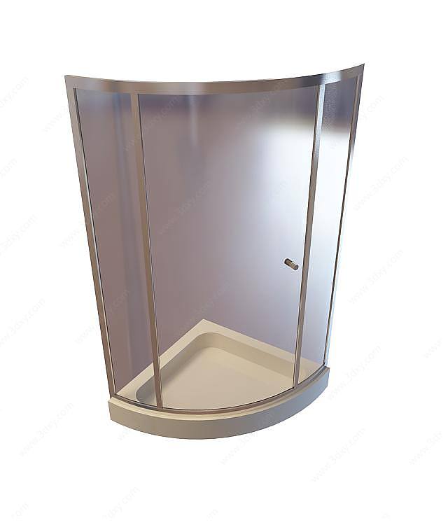 玻璃门淋浴间3D模型